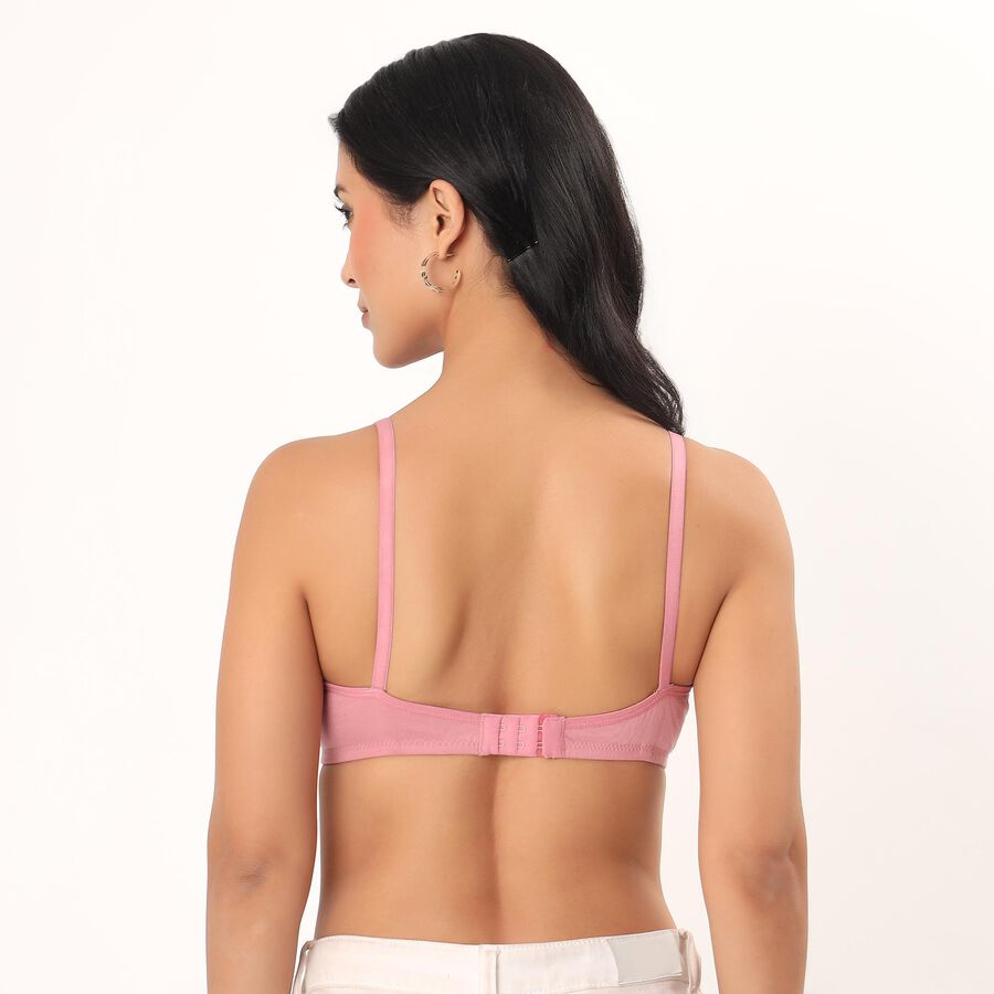 Women's Lilac Cotton V-Neck Wire-Free Bra, Lilac, large