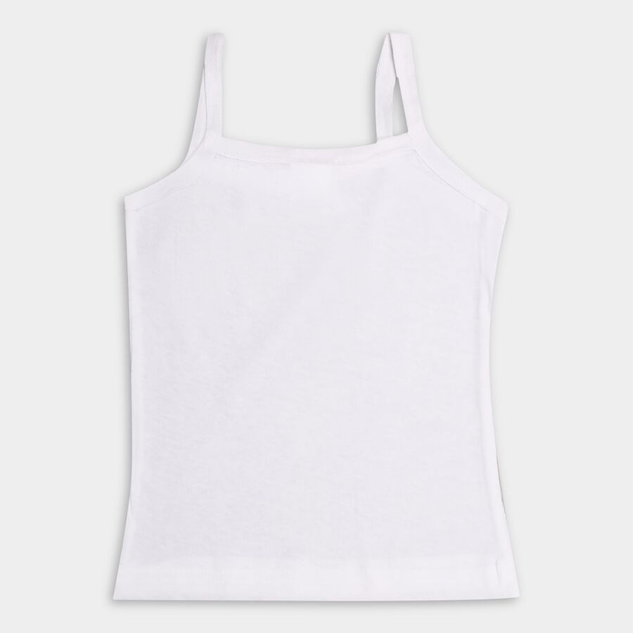 Girls' 100% Cotton Vest (Pack of 2), White, large image number null