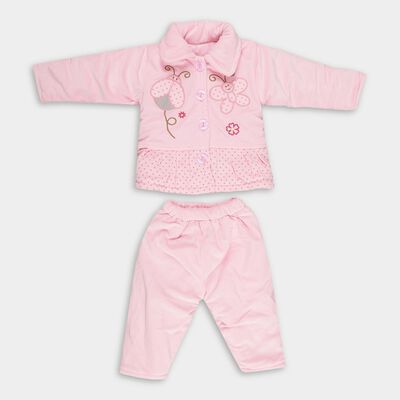 Infants' Baby Pink Embroidered Hipster Set