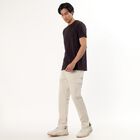 Men's Beige Slim Fit Cargo Pants, Silver, small