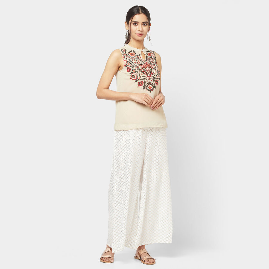 Printed Palazzo, Off White, large image number null