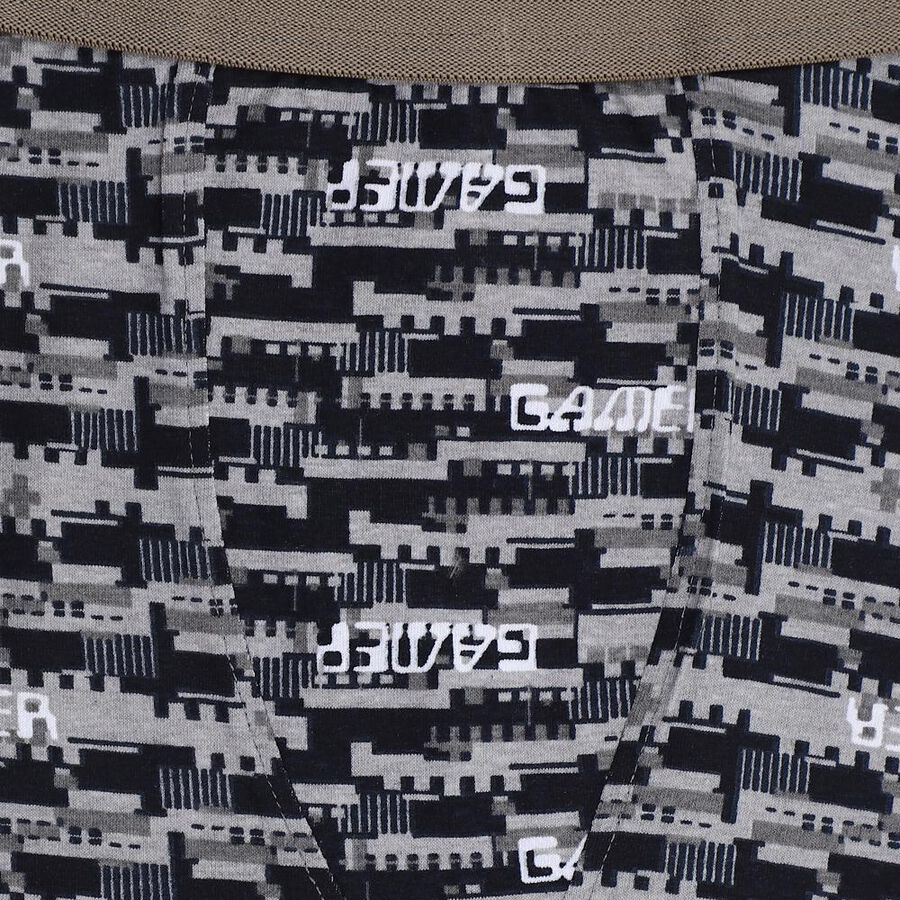 Boys' Grey Regular Fit Printed Briefs, हल्का ग्रे, large