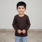 Boys Brown Long Sleeve Thermal, भूरा, small