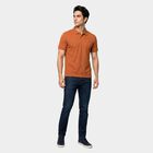 Men's Rust Polo Neck Solid Polo T-Shirt, रस्ट, small