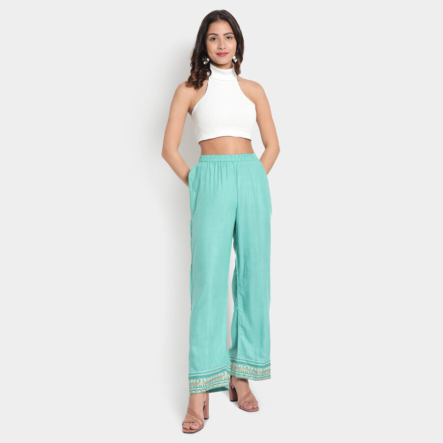 Solid Palazzo, Mid Blue, large image number null