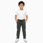 Boys' Dark Olive Green Regular Fit Elastic Waist Jeans, Olive, small image number null