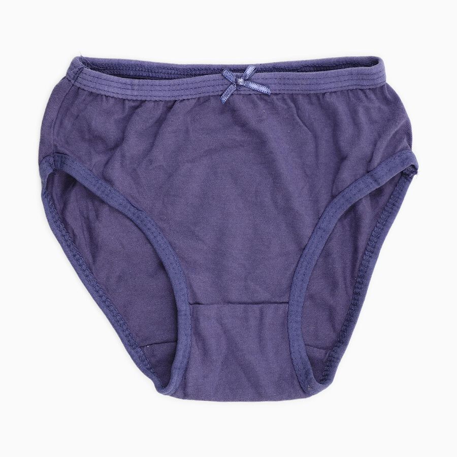 Girls' Solid Purple and Printed Pink Cotton Panties, गहरा ग्रे, large image number null