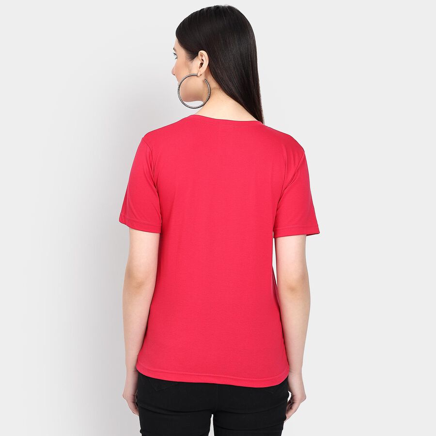 Ladies' Round Neck T-Shirt , Fuchsia, large image number null