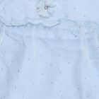 Girls Light Powder Blue Round Neck Romantic T-Shirt, Light Blue, small