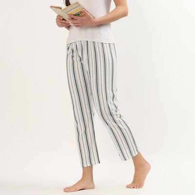 Women's Light Grey Relaxed Fit Cotton Blend Pyjama