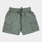 Boys' Olive Green Cotton Cargo Bermuda Shorts, Light Green, small