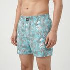 Men's Aqua Classic Fit Tropical Printed Boxers, Aqua, small