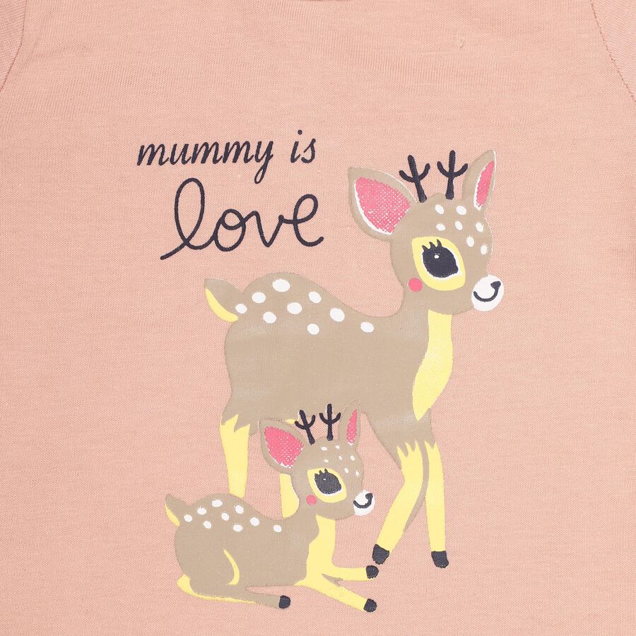 Infants Soft Pink Cotton Round Neck Casual Hipster Set, हल्का गुलाबी, large image number null