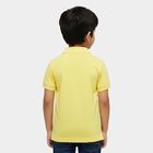 Boys' Bright Yellow Cotton Polo Neck Preppy T-Shirt, पीला, small