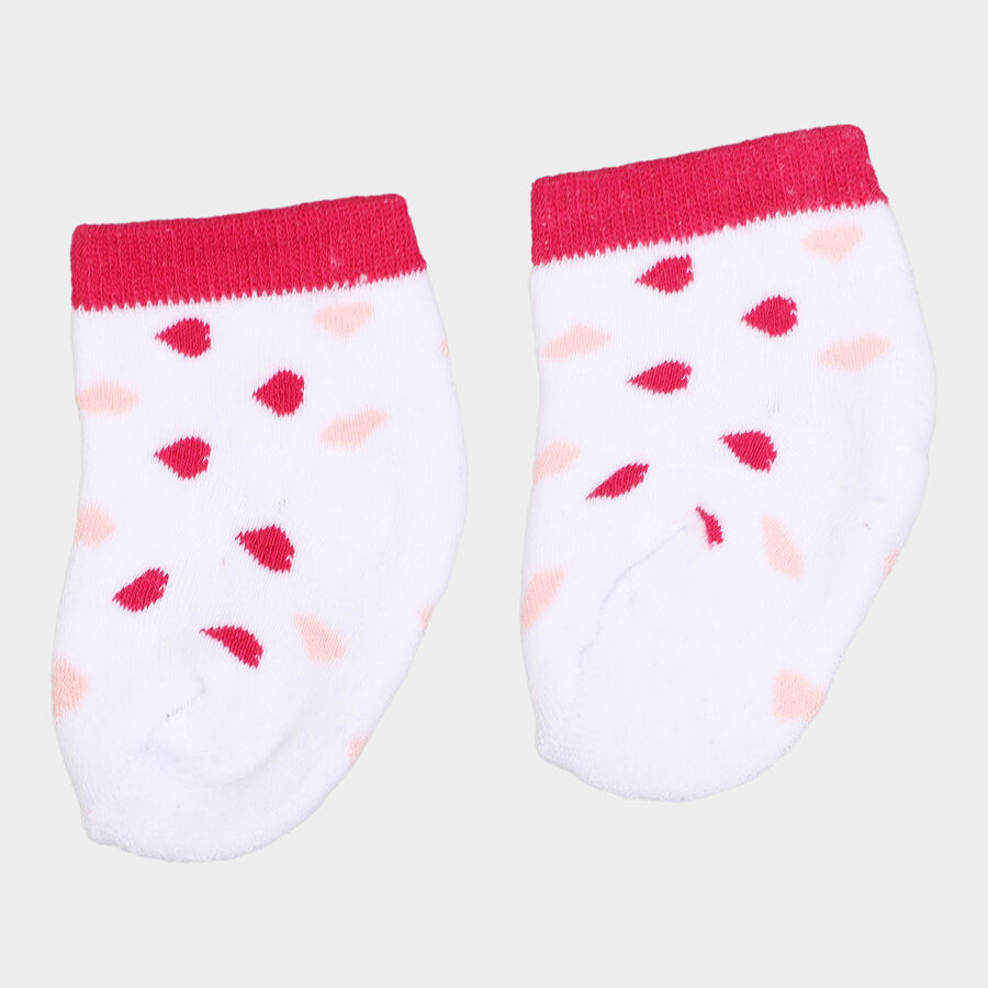 Infants Cotton Stripes Socks, Pink, large image number null