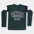 Boys' Dark Green Crew Neck Casual T-Shirt, Dark Green, small image number null