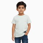 Boys Light Green Round Neck Casual Half Sleeve T-Shirt, हल्का हरा, small