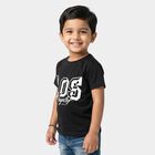 Boys Black Crew Neck Regular Boys T-Shirt, काला, small