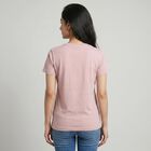 Women's Lilac Round Neck Regular T-Shirt, लाइलेक, small