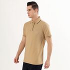 Men's Muted Beige Polo Neck Classic T-Shirt, Beige, small