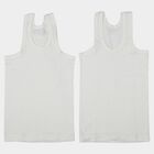 Boys White Cotton Round Neck Waistcoat Vest, सफ़ेद, small