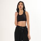 Women's Black Seamless Racerback Sports Bra, Black, small image number null