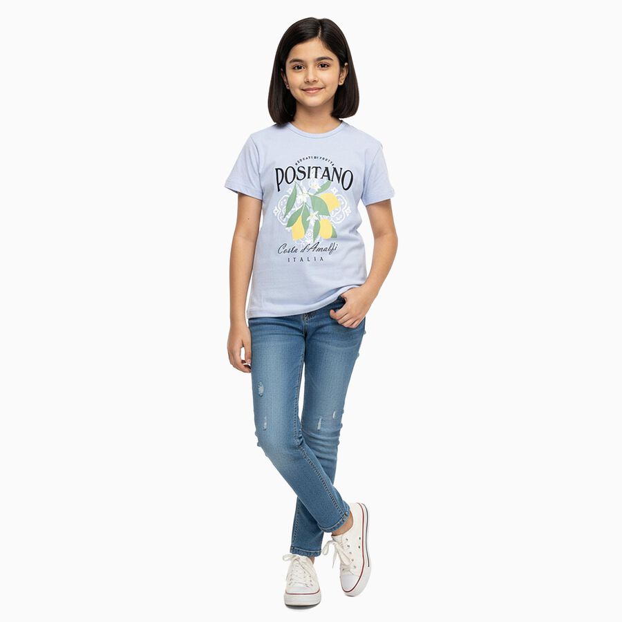 Girls' T-Shirt, Light Blue, large image number null