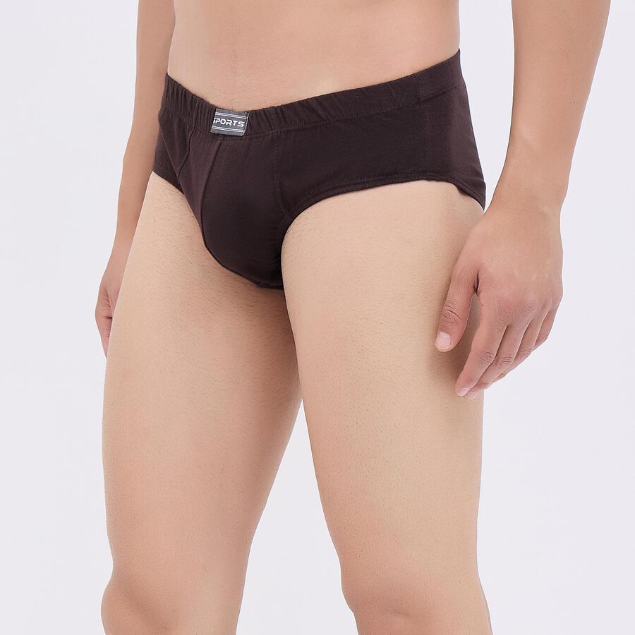 Men's 100% Cotton V-Cut Briefs, Brown, large image number null