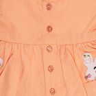 Infants' Peach Cotton Round Neck Applique Top and Capri Set, Peach, small
