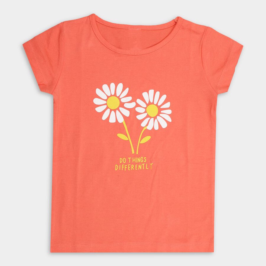 Girls' T-Shirt , पीच, large image number null