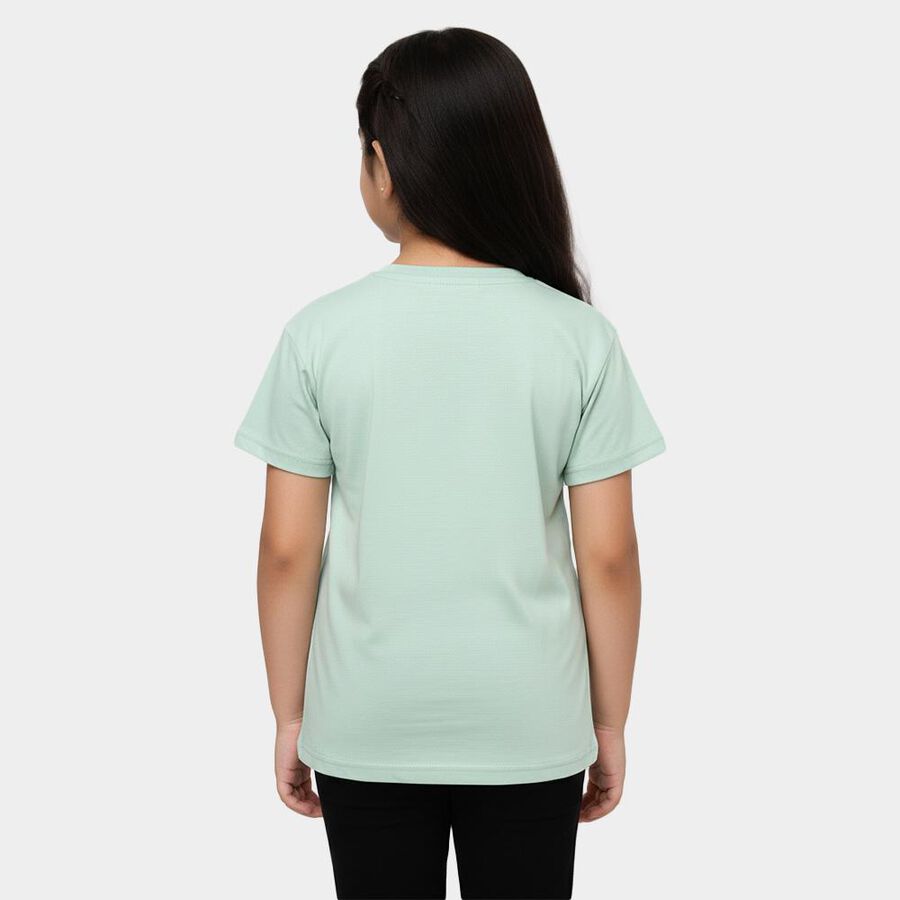 Girls' T-Shirt, हल्का हरा, large