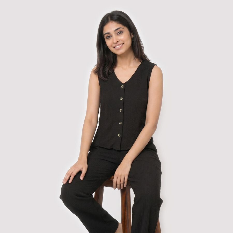 Women's Brown Solid Co-ord Set, भूरा, large