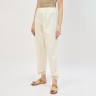 Women's Cotton Relaxed Fit Solid Palazzos, ऑफ व्हाइट, small