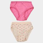 Girls Pink Regular Fit Printed Panty, Pink, small