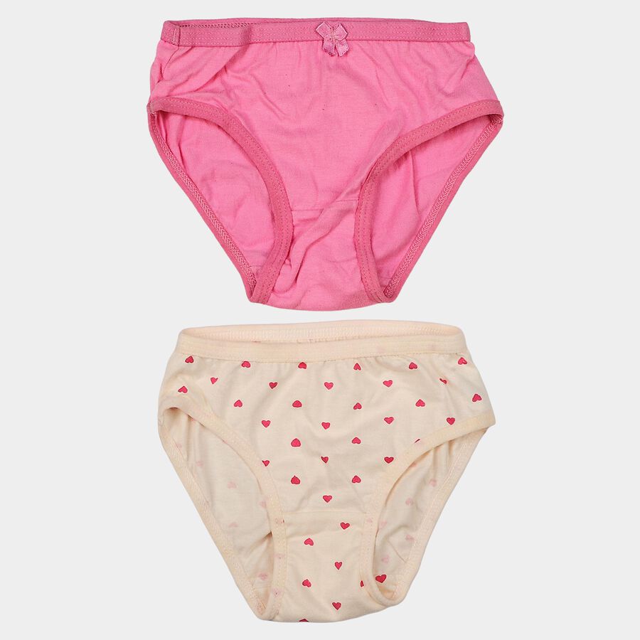 Girls Pink Regular Fit Printed Panty, Pink, large