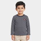 Boys Navy Blue Crew Neck Regular T-Shirt, Navy Blue, small
