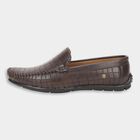 Men's Dark Chocolate Brown Slip-On Formal Shoes, भूरा, small