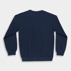 Boys Midnight Navy Blue Crew Neck Graphic Sweatshirt, मध्यम नीला, small image number null
