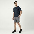 Men's Blue Round Neck Athleisure Drifit T-Shirt, टील ब्लू, small