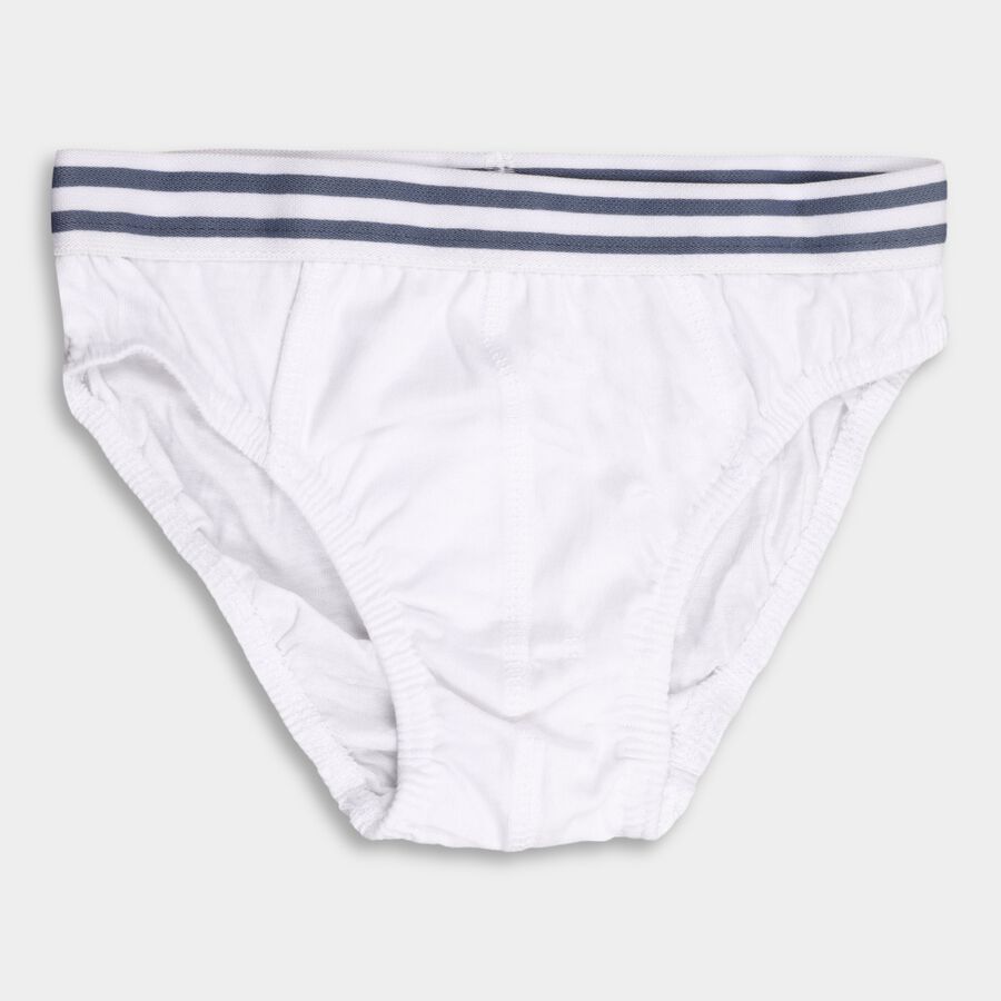 Boys' Cotton Brief, White, large image number null