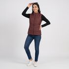 Women's Maroon Stand Collar Puffer Jacket, Wine, small
