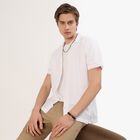 Men's White Cotton Half Sleeve Spread Collar Casual Shirt, White, small image number null
