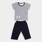 Girls' 100% Cotton Capri Set , Navy Blue, small