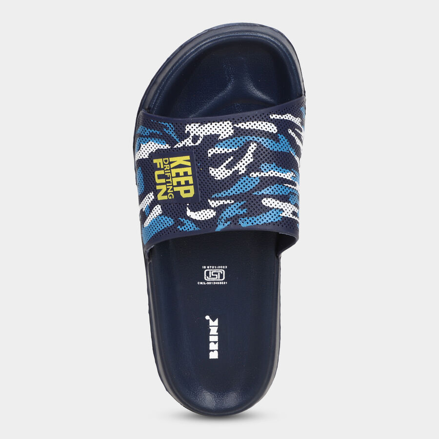 Men's Slippers, Navy Blue, large