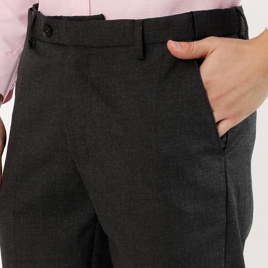 Men's Slim Fit Formal Trousers, Charcoal, large image number null