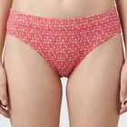 Women's Coral Mid-Rise Printed Panty, Coral, small