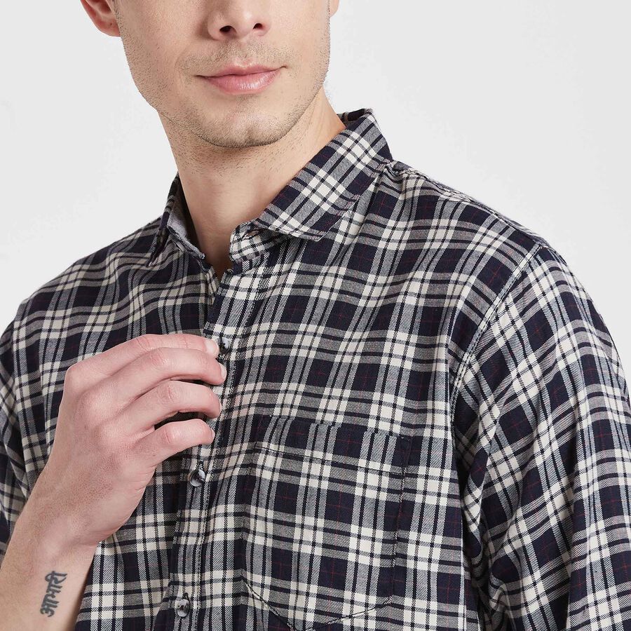 Checks Casual Shirt, Dark Blue, large image number null