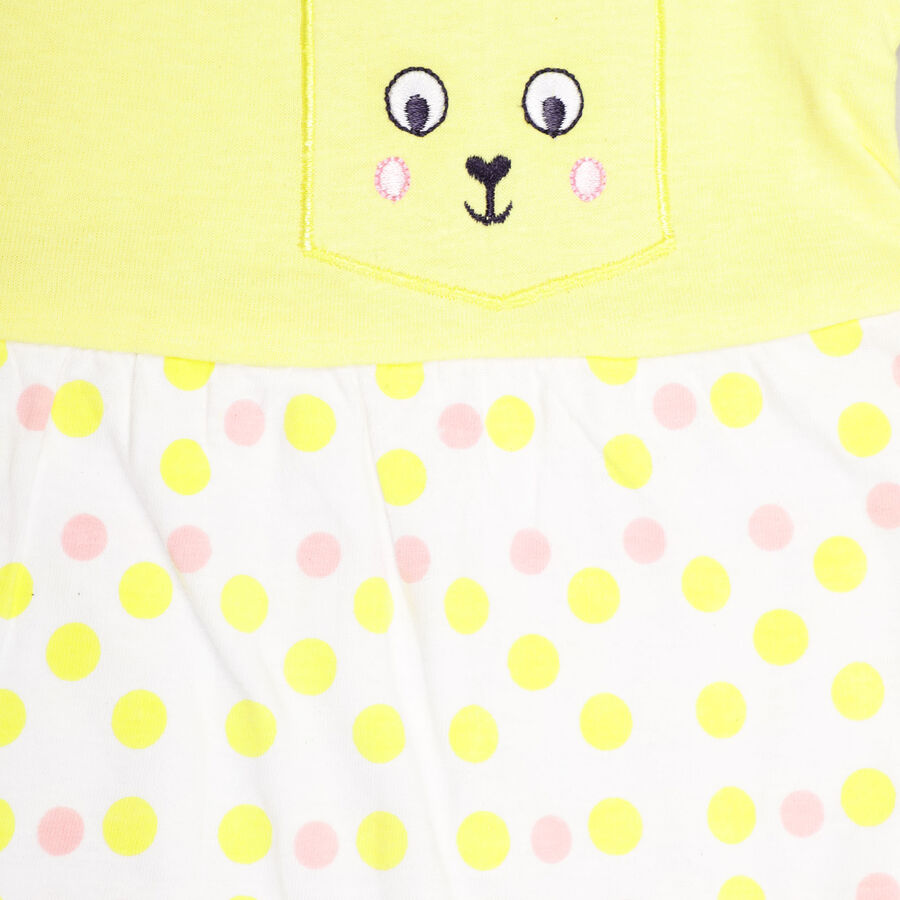 Infants Cotton Frock, Yellow, large image number null