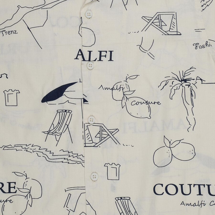 Boys Off-White Cotton Classic Casual Shirt, Off White, large