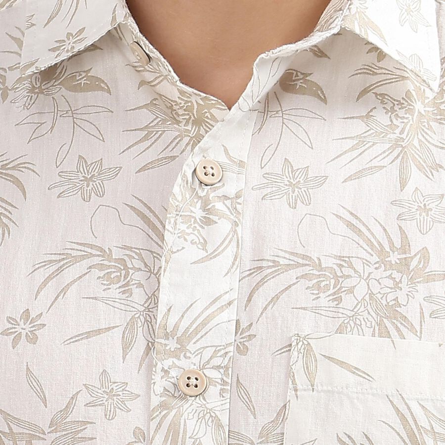 Men's 100% Cotton Casual Shirt, Off White, large image number null